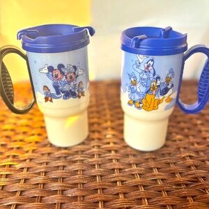 Disney World Travel Mugs Mickey and Friends Set of 2